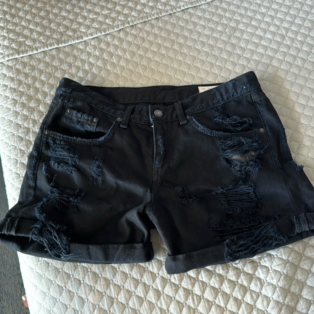 rag & bone black jean shorts
